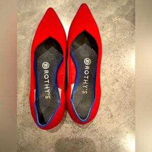 Rothy’s Red Pointed Toe Shoe 6.5 - EXTRA INSOLE